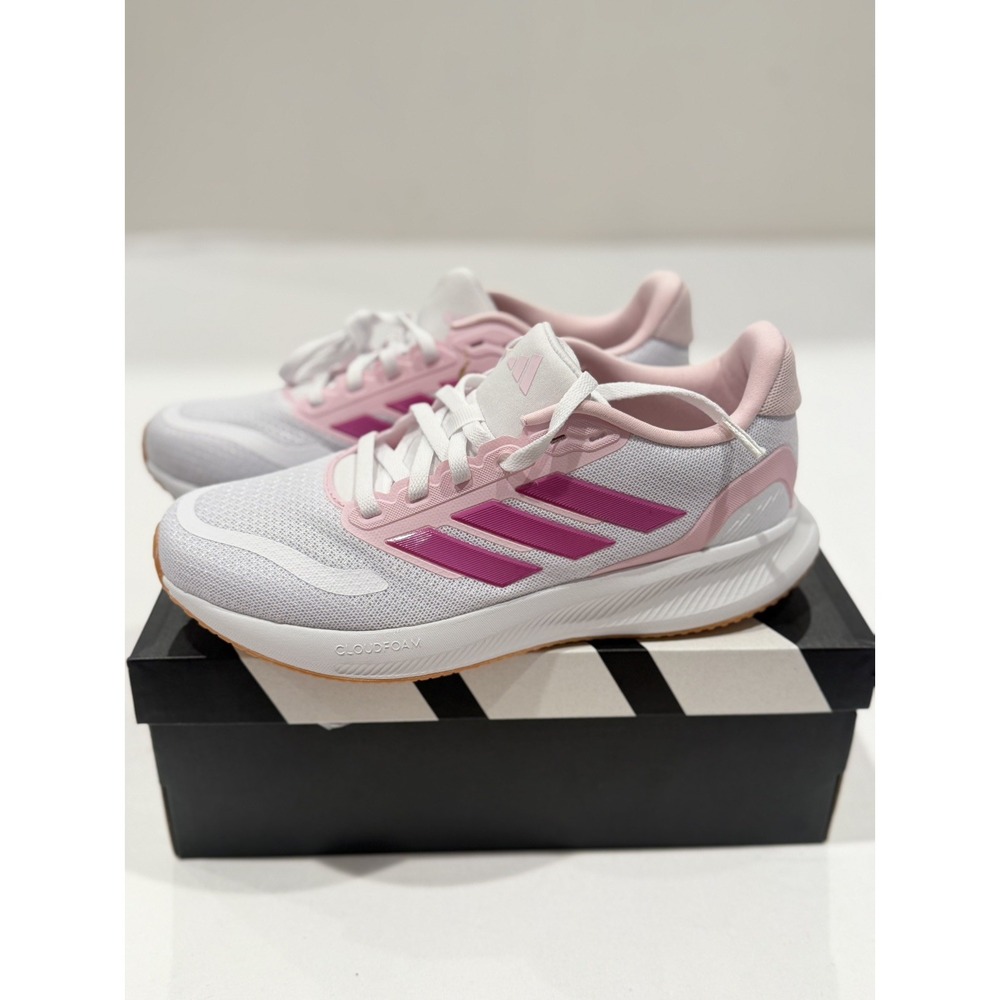 Adidas Runfalcon 5 J Running Shoes women 5 White Pink Cloudfoam JP9396 casual